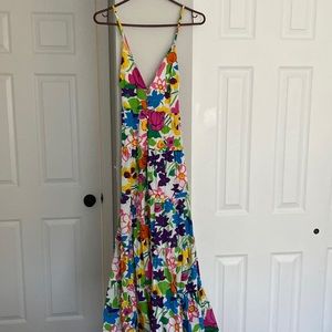 Jcrew bright floral maxi dress